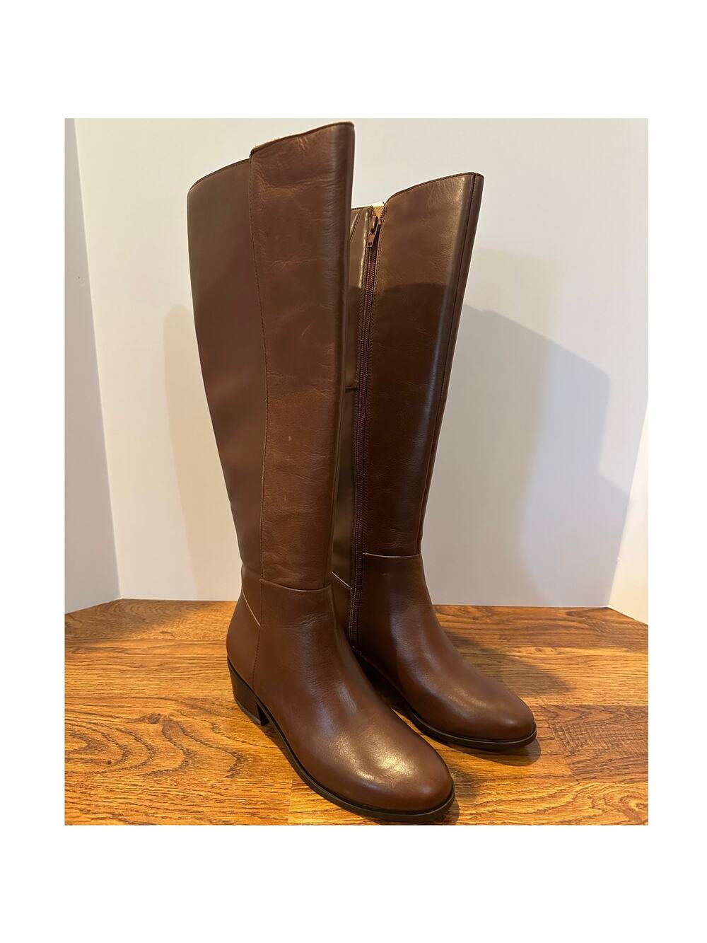 Rockport Evalyn Leather Riding Boots Brown Women’s 5 NWOB Knee High Equestrian